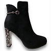 REDZ REDZ N3016 Black Suede 9.5cm Deco Heel