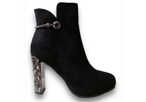 REDZ REDZ N3016 Black Suede 9.5cm Deco Heel