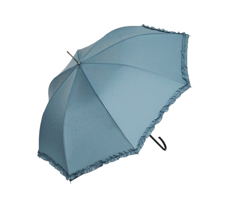 Peach TW09 Duck Egg Blue diamante frilly umbrella