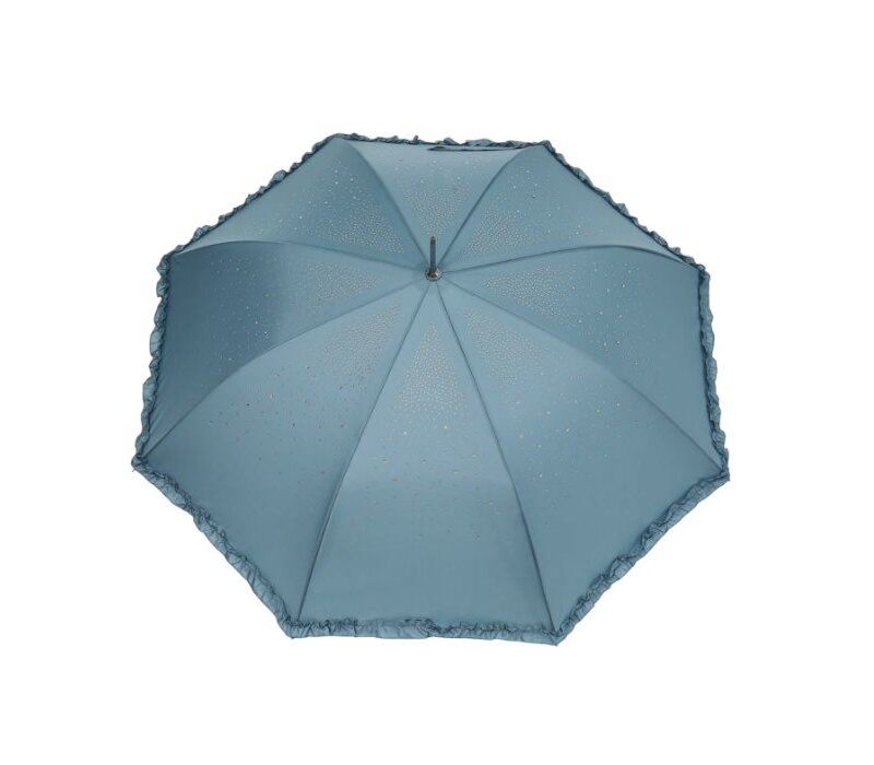 Peach TW09 Duck Egg Blue diamante frilly umbrella