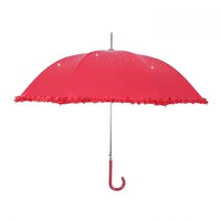 Peach TW09 Duck Red diamante frilly umbrella