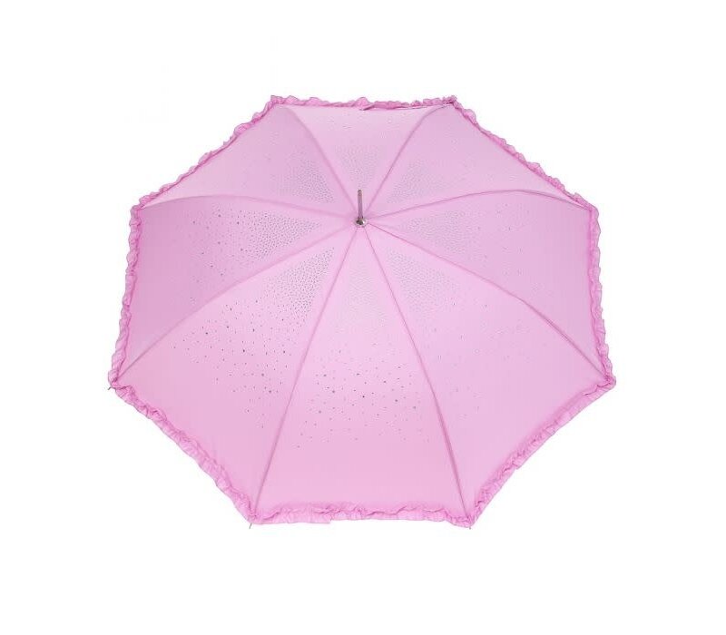 Peach TW09 Rose Pink diamante frilly umbrella