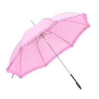 Peach TW09 Rose Pink diamante frilly umbrella