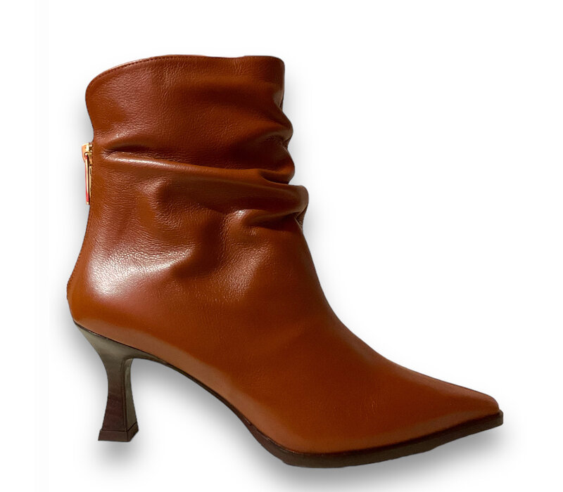 Lodi “JALIS” Tan Leather back zip Boots