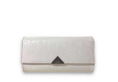 Lodi Lodi L903 Off White Embossed Clutch