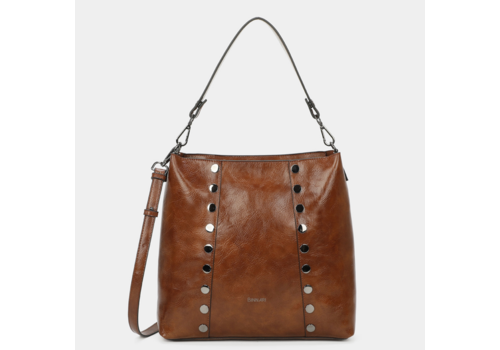 BINNARI BAGS Binnari 19921 Vegan Bag in Tan w/Studs