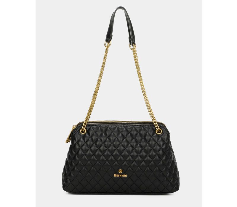 Binnari 19841 Vegan Quilted Dress Bag in Black