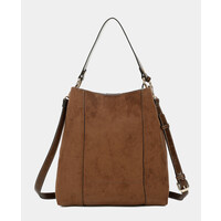 Binnari 19931 Tan Suede Shoulder Bag