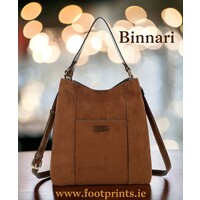 Binnari 19931 Tan Suede Shoulder Bag