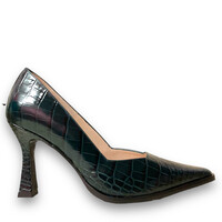 Lodi “MENDAL” Bottle Green Croc 9cm Heels