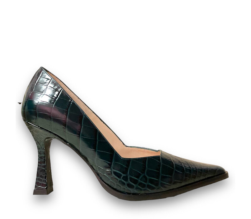 Lodi “MENDAL” Bottle Green Croc 9cm Heels