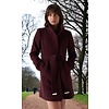 SALSA SALSA Wool Coat with Belt in Plum