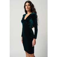 Joseph Ribkoff Velvet Dress With Gathered Neckline