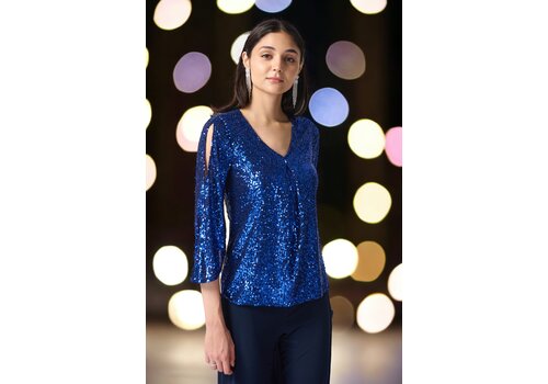 Joseph Ribkoff Joseph Ribkoff Sequinned Bell sleeve Top