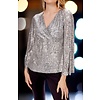 Joseph Ribkoff Sequin Fitted Top With  Bell Sleeves