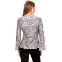 Joseph Ribkoff Sequin Fitted Top With  Bell Sleeves