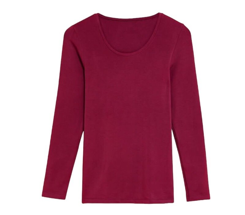 Ysabel Mora 70002 Fleece Lined Top in Plum