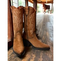 Jose Saenz 6517 Tan Suede Cowboy Boots