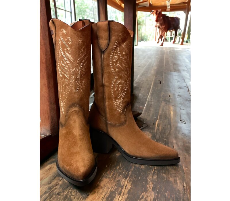 Jose Saenz 6517 Tan Suede Cowboy Boots