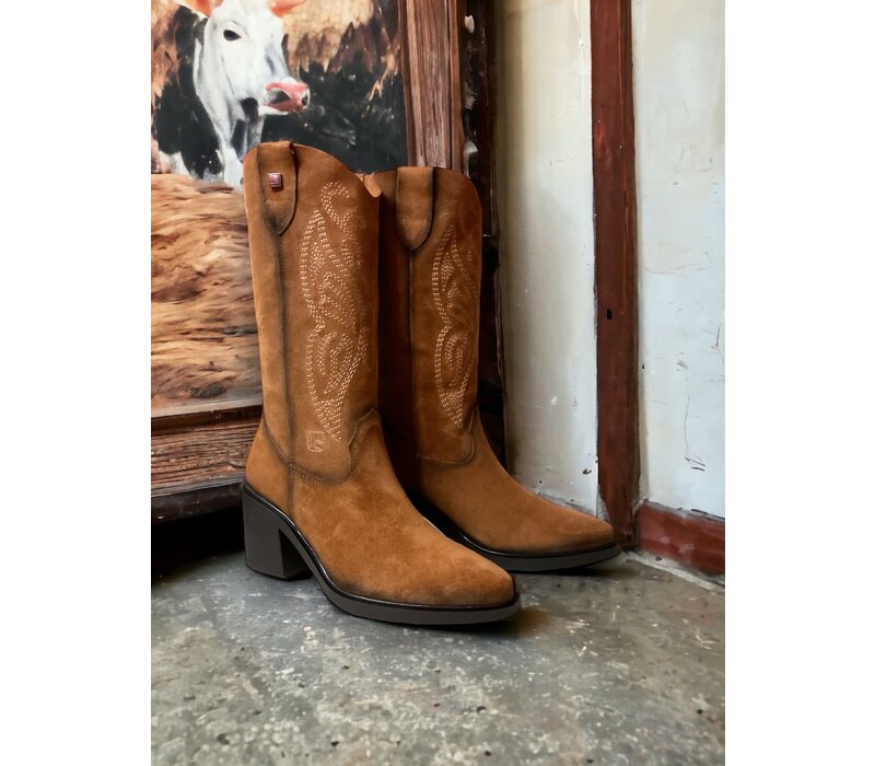 Jose Saenz 6517 Tan Suede Cowboy Boots