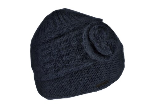 Seeberger Seeberger 019284 Navy Lined Angora Beanie