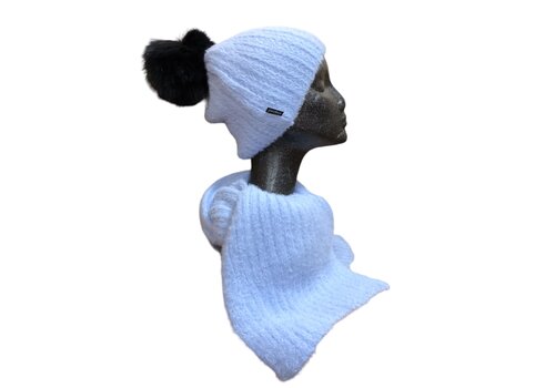 Footprints Cosy Hat & Scarf Set in Powder Blue