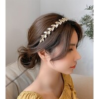 HA792 Crystals leaves headband in Golg