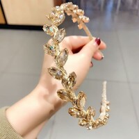 HA792 Crystals leaves headband in Golg