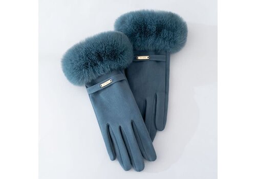Peach Accessories HA290 faux fur cosy lined gloves in Teal