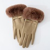 Peach Accessories HA290 faux fur cosy lined gloves in Camel