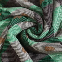 WS019 love heart pattern two tone wool scarf in Green