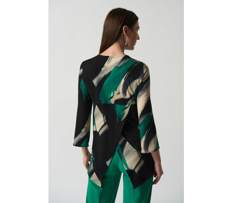 Joseph Ribkoff 233178 Abstract Print Fit-and-Flare Tunic