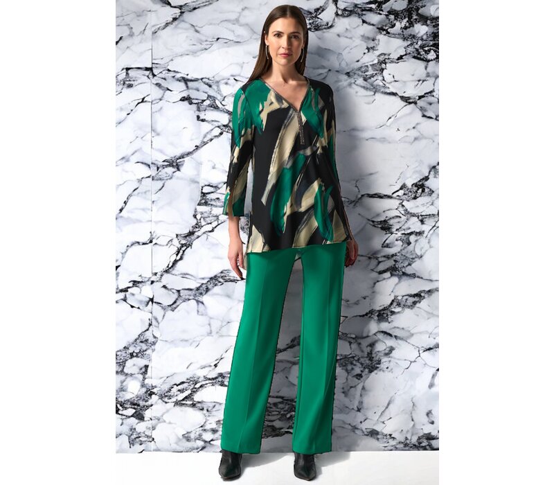Joseph Ribkoff 233178 Abstract Print Fit-and-Flare Tunic