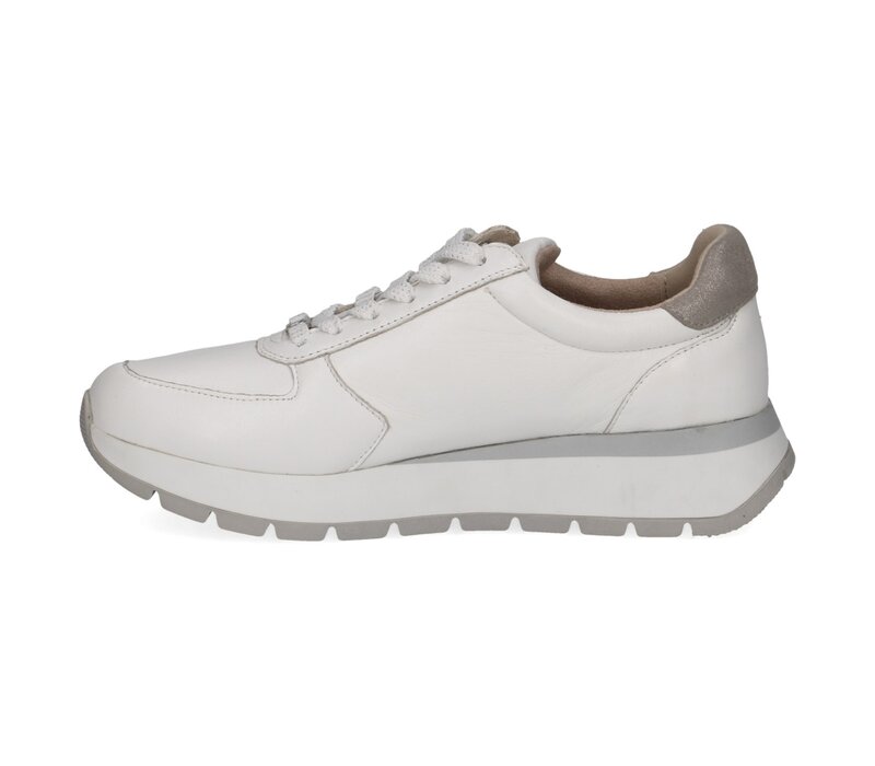 Caprice 23705 White Comb Leather Sneaker