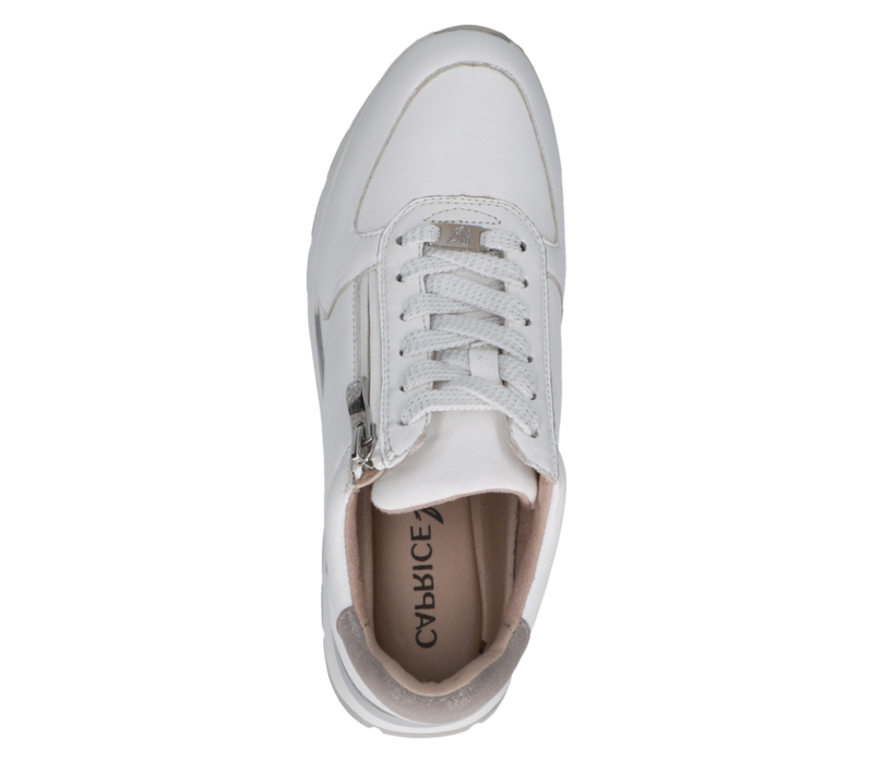 Caprice 23705 White Comb Leather Sneaker