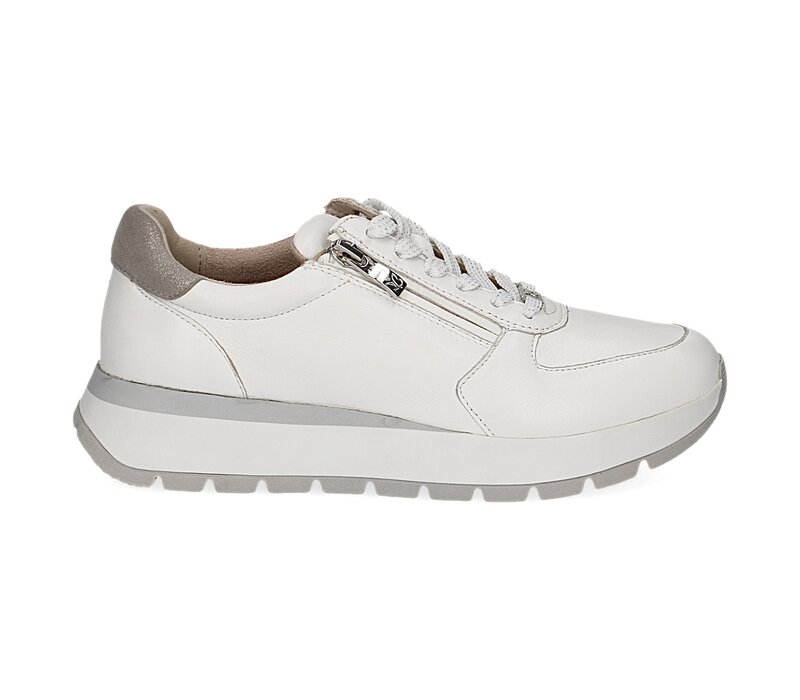 Caprice 23705 White Comb Leather Sneaker