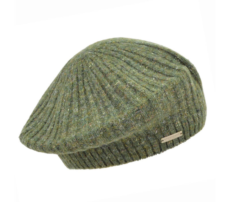 Seeberger 019131 Olive Green Knit Beret