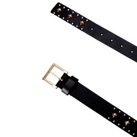 Salsa 21007609 Black leather Belt w/Gold Studs