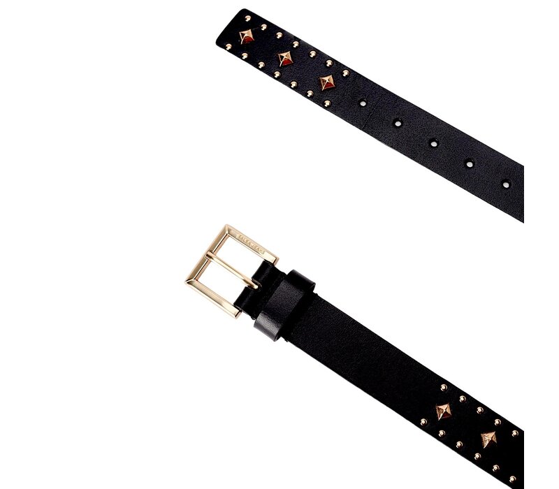 Salsa 21007609 Black leather Belt w/Gold Studs