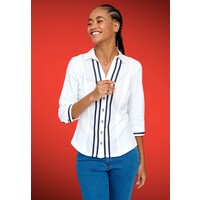 Tinta ALEXANDRA White/Navy trim Blouse