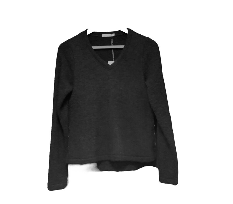 Maloka BARILA Black V neck Sweater