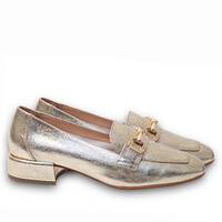 Wonders C-7401 Gold Met Leather Loafer