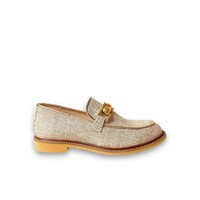 Marian 9906 V24  Beige/Gold Linen Loafers