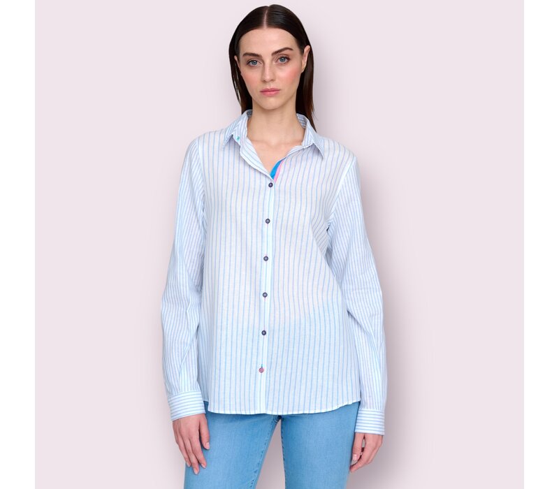 Bariloche CUMBRES Blue Pin Stripe Shirt