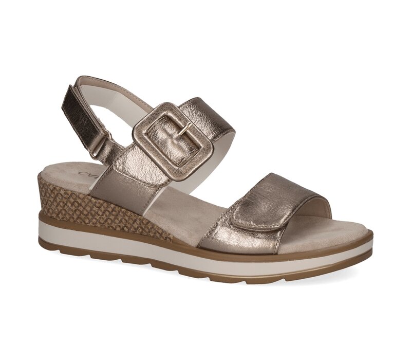 Caprice 28753 Taupe Met Velcro Sandal