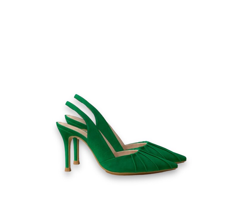 Lodi SAFINE Green Suede 9cm Sling Backs