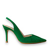 Lodi SAFINE Green Suede 9cm Sling Backs
