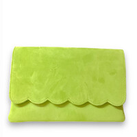 Marian 906 Lime Green Suede Clutch