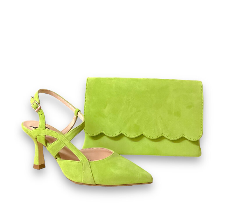 Marian 906 Lime Green Suede Clutch