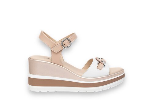 NeroGiardini NeroGiardini E410530D White Wedge Sandal